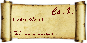 Csete Kürt névjegykártya